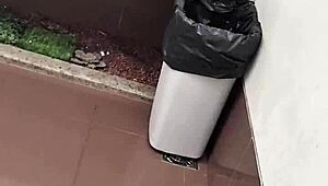 masturbating in public bathroom!