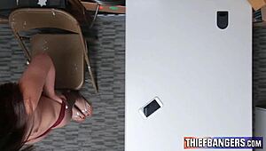 Shoplifter teen avi love gets anal cavity search from officer's cock!