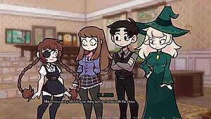 Maeve explores public academy in cartoon adventure.