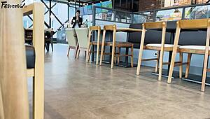 in korea, a woman in her forties explores outdoor exhibitionism and falls for a foot fetish guy