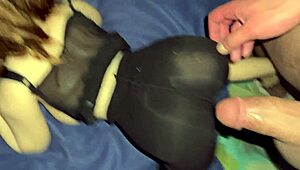 Young girl pulls down leggings, tries thick cock in ass first time pov
