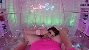 Gal Ritchie explores her hairy wet pussy with rough juicy rides.