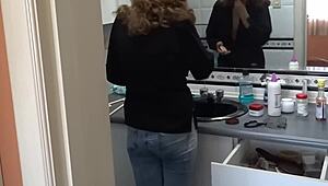 Watch this compilation of my latina wife preparing in the bathroom for sex