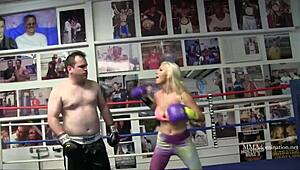 Blonde bombshell competes in mixed boxing match