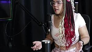 i got horny from interested people tasting milk kissing presenter and showing blowjob - sofie lollipop trans