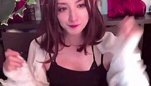 Chika Crossdresses And Masturbates With Crotch Net On Stream!