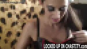 This Little 18+ Chastity Device Locks Around Your Cock In POV Fetish Bondage Scene