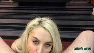 Sandra Teases with Deepthroat Blowjob