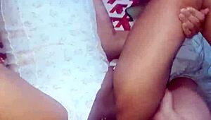 amateurs fat latina and lesbian neighbor arrive at my house for real sex, she fucks me good pt1