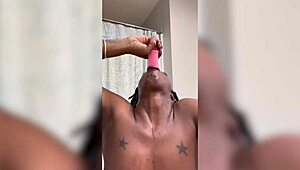 Pregnant Black Slut Throat Punished in Garage, Gagging Messily