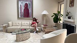 my step sister's beautiful redhead bff with blue eyes wanted to try her first big dick