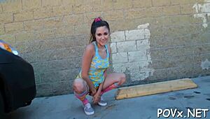 Tattooed mighty man says 'take my cock' to sexy nymph