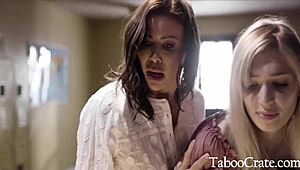 Parent teacher trap lesbian threesome explodes!