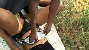 Watch This Ebony Cheerleader In An Exciting Homemade Amateur Performance