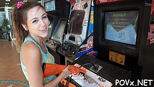 Tattooed mighty man says 'take my cock' to sexy nymph