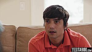 Big Boobs Milf Stepmom Uses Her Body to Motivate Horny Teen Stepson for a Job