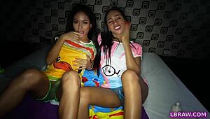 Two ladyboys phatida and aemy kiss and suck each other, oh man!