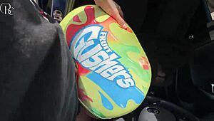 Big ass ebony fucked through hole in tight shorts on way to car wash!