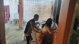 Young Maid Licks And Sucks Big Cock After Wife Leaves!