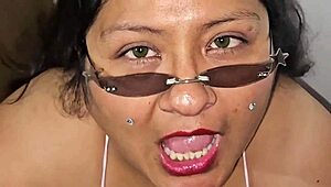 Kitty Swallows Cum in Bikini with Big Tits