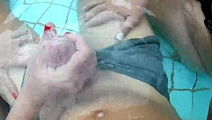 Me And My Friend Seduce A Big Cock Boy In The Pool