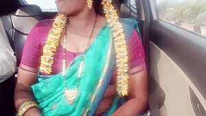 indian car sex housewife with husband's father long drive for fucking telugu dirty talks 😈