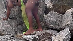 ⭐️I Seduced The Tourist Guard And Fucked Him On The Rock!