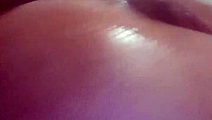 Tight shemale contrasts soft play with huge dildo insertion