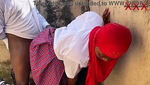 Black big cock class boyfriend fucks petite 18+ classmate at principal's window, subscribe to red