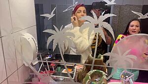 wow, this bar has panties hanging from the ceiling 😏