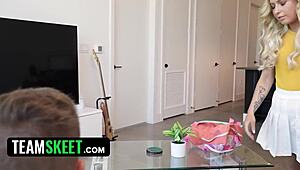 are stepsiblings getting kinky in taboo sex when parents are gone?