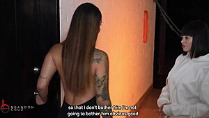 Cuckold husband watches bbc sex in bathroom with wife's sister