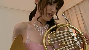 Sexy Japanese musician girl craves hot cock for wet pussy