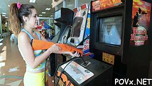 Tattooed mighty man says 'take my cock' to sexy nymph