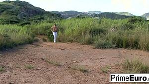 Tarra Takes White and Black Cock in Intriguing Contrast