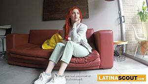 hot colombian redhead stripped in hardcore casting interview