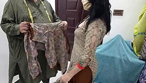 Pakistani beautiful girl at tailor shop, what are you looking for?