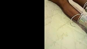 I enjoy wearing silver and fishnet pantyhose