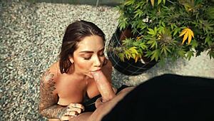 Hot outdoor blowjob with lots of mouth and face - sara blonde, I suck this big cock rough! 😈