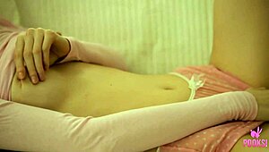 Lynn Rubs Her Juicy Tits And Dripping Cunt Before Glass Dildo Ramming