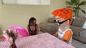 Brunette Mystic Christina BUFFS Crystal Balls with Her Tongue!