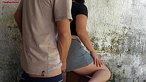 My wife left, and the hot short maid grabbed my cock and slid it inside her right in the living room?