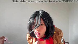 Eren Yeager Makes Mikasa Sit on His Cock