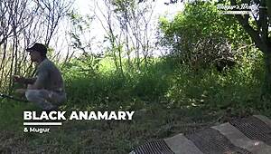 Behind the scenes, black anamary gets fucked outdoor.
