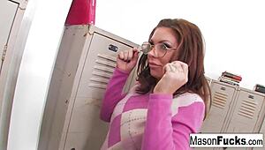 Mason being naughty in the classroom with her big tits