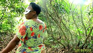 Beautiful ebony ass fucked doggystyle outdoors wet 😍