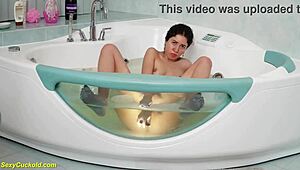teen katty west fingers tight pussy in bathtub