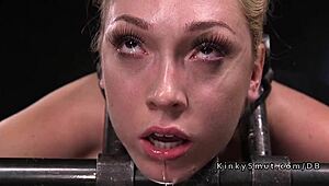 Blonde In Extreme Bondage Flogged And Fucked
