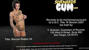 brunette bonnie rotten swallows cum after hardcore fucking with big tits