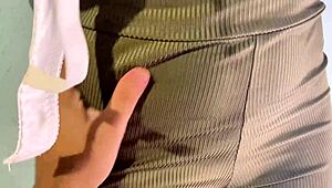 the pretty brunette girl gets punished for stealing in the garage